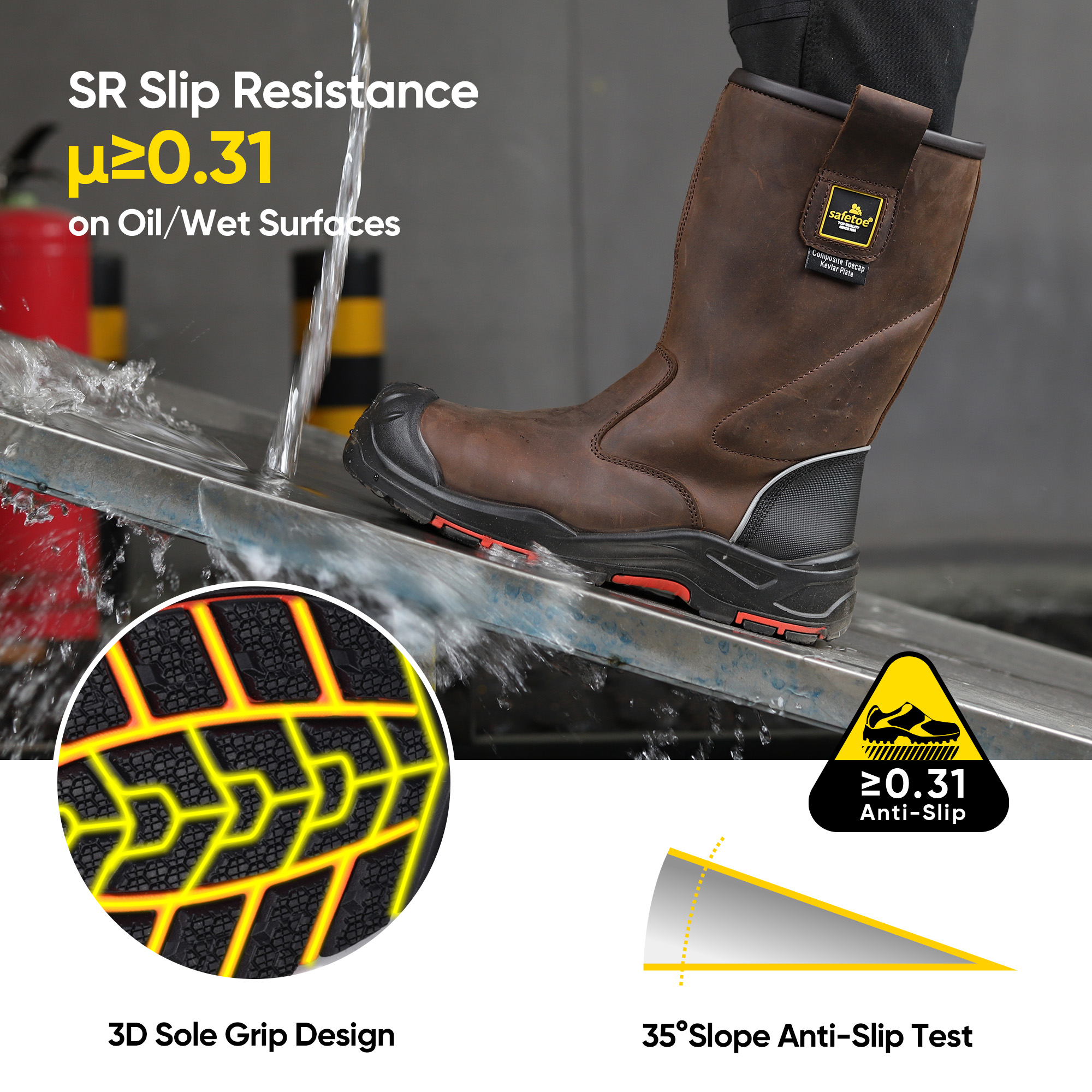 Bottes de l'industrie du pétrole S3 Bottes de travail de gréement de sécurité H-9437 