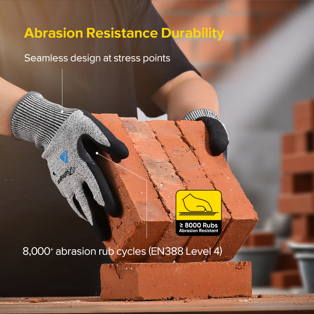 Gants de travail de construction gants de sécurité résistants aux coupes pd8045 noir