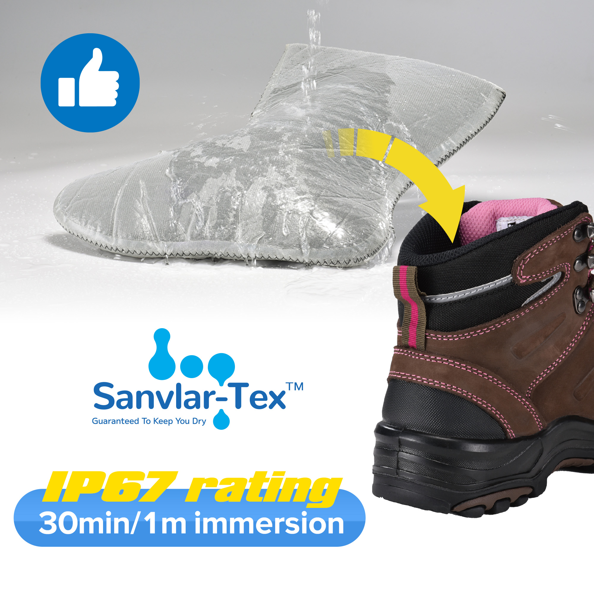 Bottes de travail pour femmes imperméables et résistantes au glissement avec orteil en acier M-8553