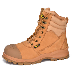 Bottes de chaussures de sécurité à bout en acier à jambe haute avec fermeture éclair YKK M-8577