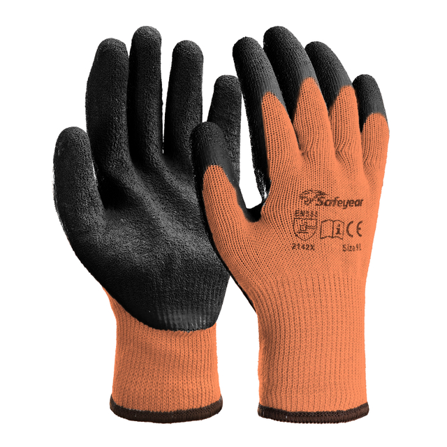 Gants de travail de sécurité enduits de latex LY-3013 Orange