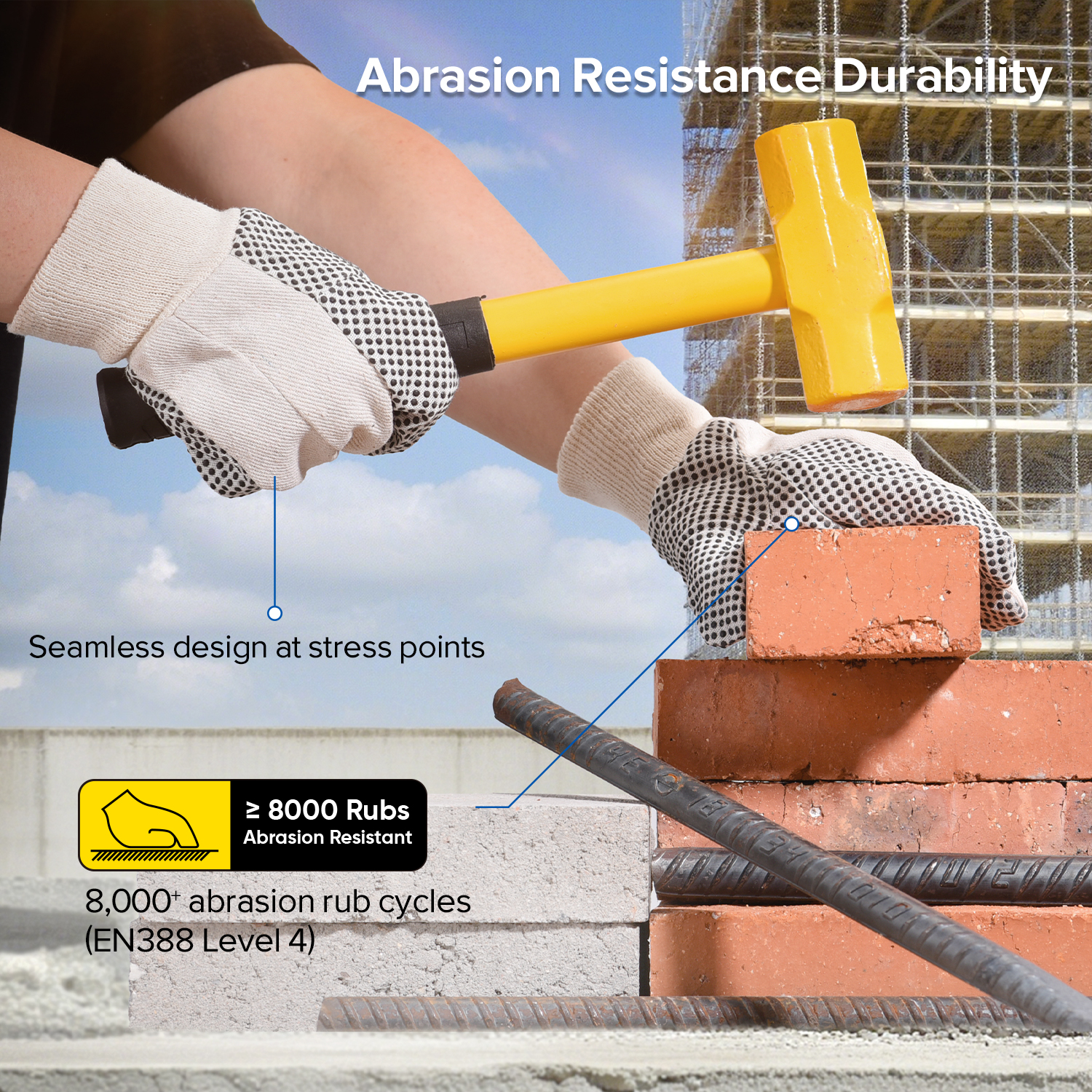 Gants de travail de protection à pois en PVC FL-5519A