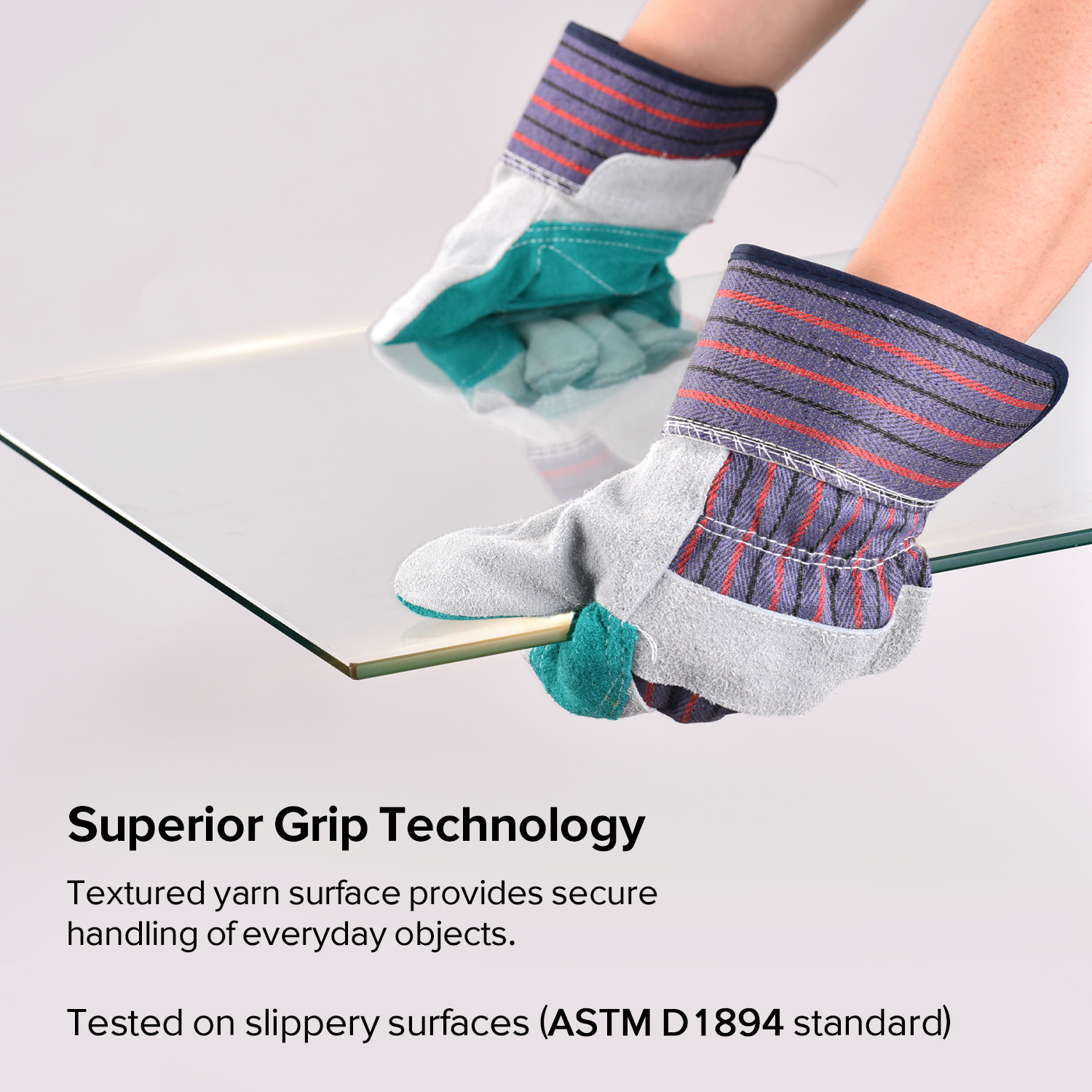 Gant anti-coupure avec paume en cuir de vache Gants d'impact FL-1015 Bleu