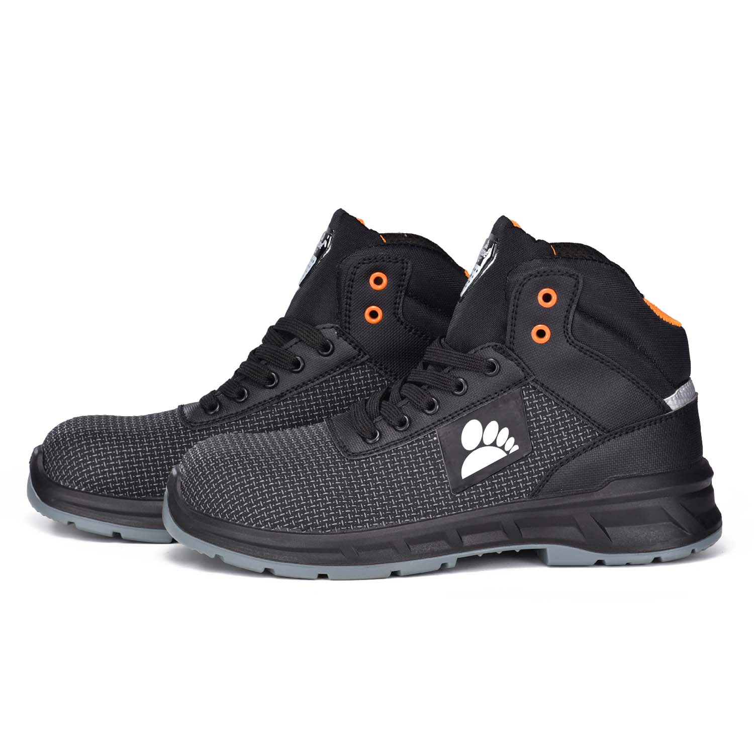 Lacet-up à lacets à lacets à lacets à basse coupe Toecap Work Trainers Hommes et femmes M-8571 Orange