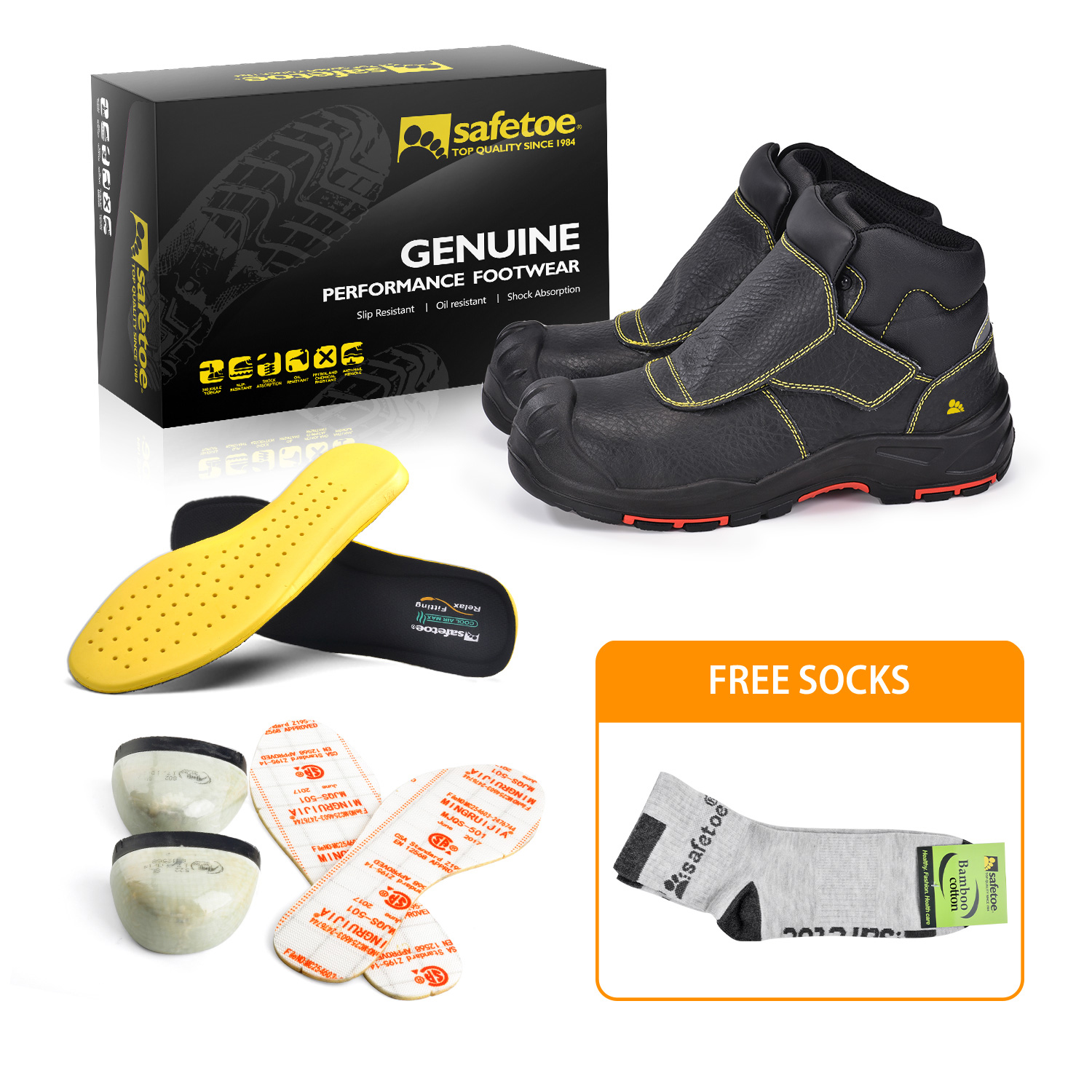 Bottes de soudage de travail de sécurité durables pour les travailleurs soudeurs M-8387