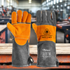  Gant de soudeur en daim gants de soudage Laser résistants à la chaleur FL-1023 gris et jaune