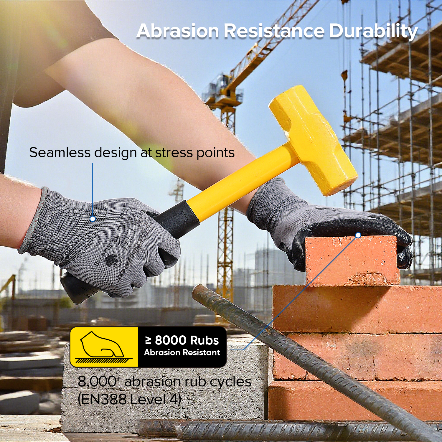 Gants de travail enduits de mousse de nitrile pour écran tactile N1552 Guarder Max