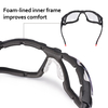 Lunettes de sécurité antibuée pour chantiers poussiéreux doublées de mousse | ANSI Z87.1 et EN166 SG037 Rouge
