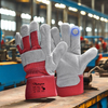  Gants de sécurité en cuir Gants de mécanicien de travail Cuir FL-1015 Rouge