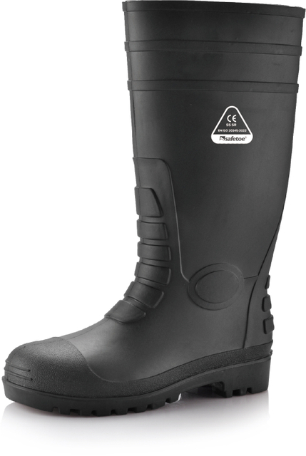 Bottes de gomme en caoutchouc imperméables W-6038 Black