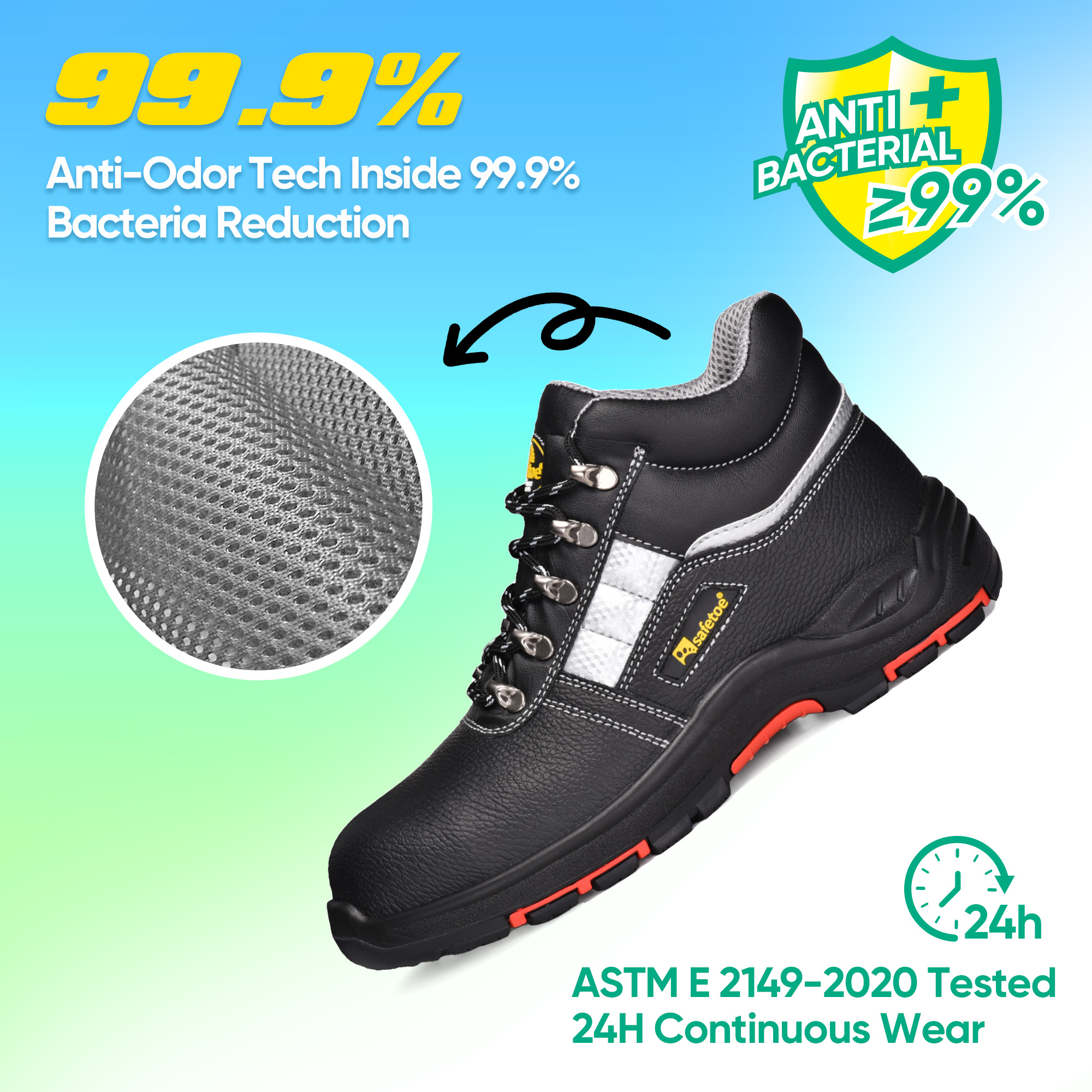 Chaussures de sécurité industrielle haut de gamme avec embout en acier et semelle en PU/caoutchouc résistant à la chaleur | M-8027PRST