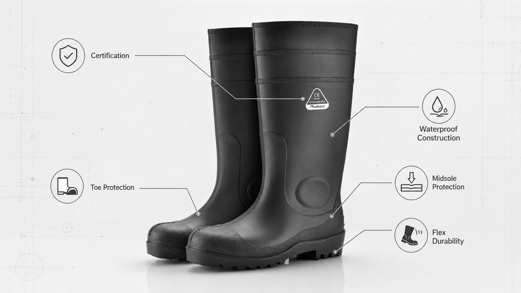 Normes de certification et technologies de protection des bottes Wellington de s&eacute;curit&eacute;