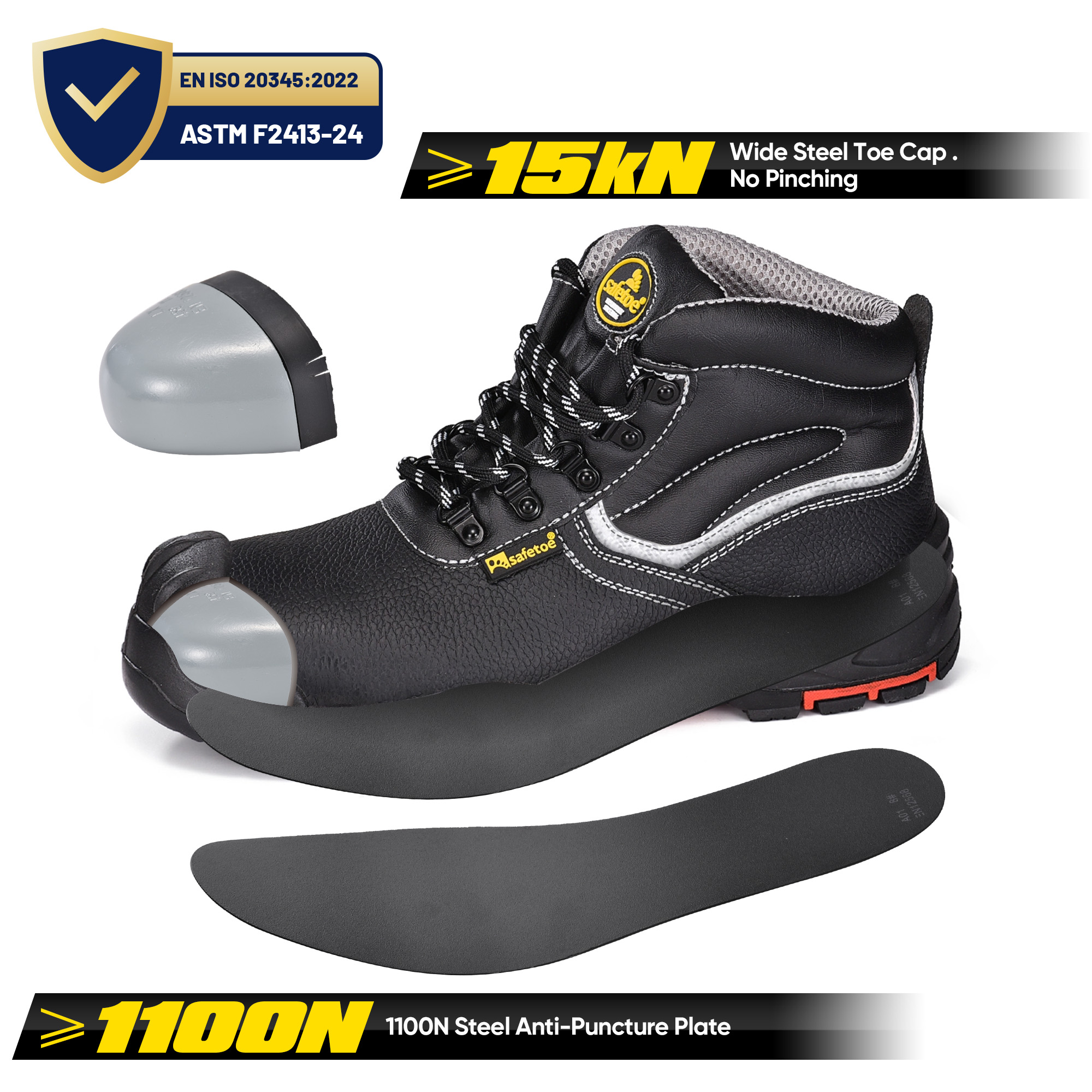 Chaussures de sécurité pour la construction industrielle certifiées Black Cow M-8520PRST SiteShield Max