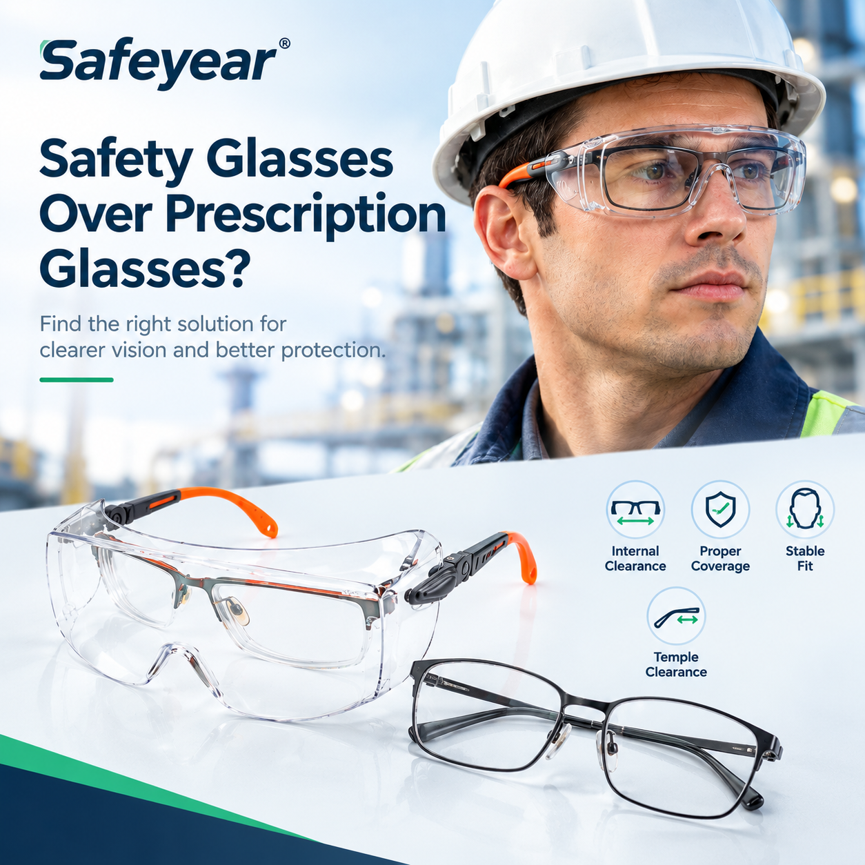 Lunettes de sécurité OTG : comment porter des lunettes de sécurité par-dessus des lunettes de vue