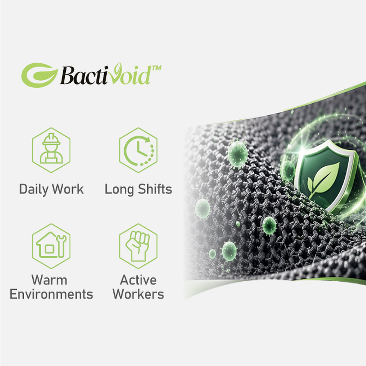 Doublure antibact&eacute;rienne et anti-odeur BactiVoid™ pour un confort respirant des chaussures de s&eacute;curit&eacute;