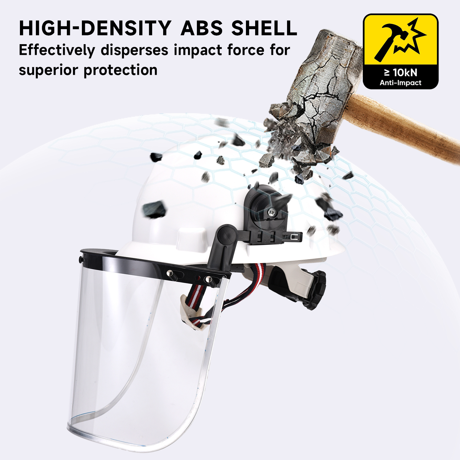 Casque de sécurité non ventilé avec visière pour écran facial