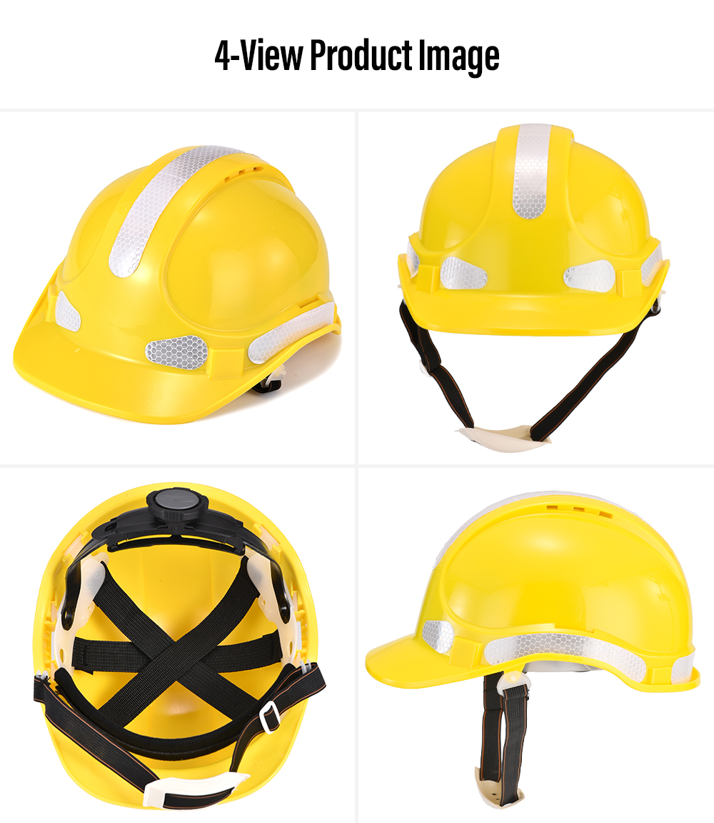 Casque de sécurité ventilé haute visibilité avec bandes réfléchissantes