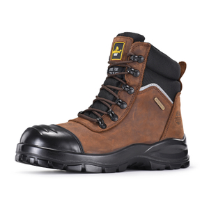 Bottes de sécurité minières à fermeture éclair latérale avec embout en acier | Bottes de travail faciles à enfiler M-8577