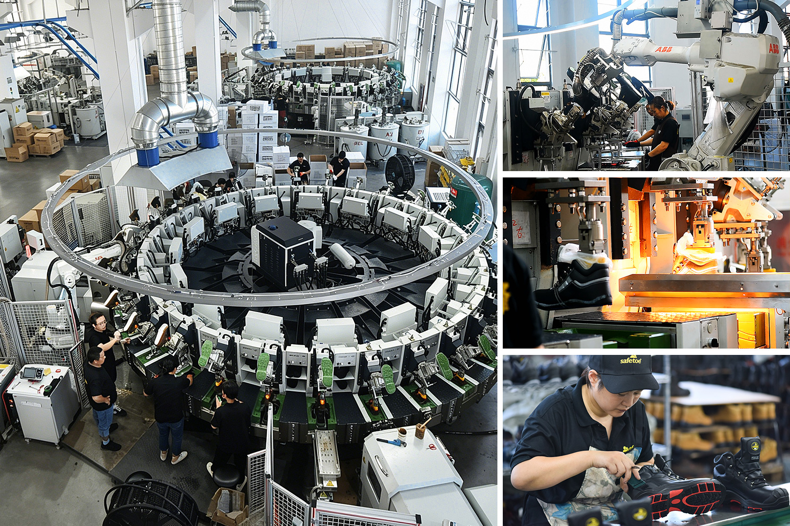 Safetoe ligne de production de chaussures de sécurité avec des processus de fabrication professionnels