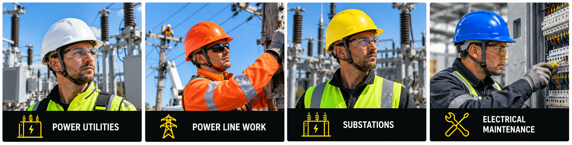 Casques de sécurité électrique pour les services publics d'électricité, les travaux sur les lignes électriques, les sous-stations et la maintenance électrique