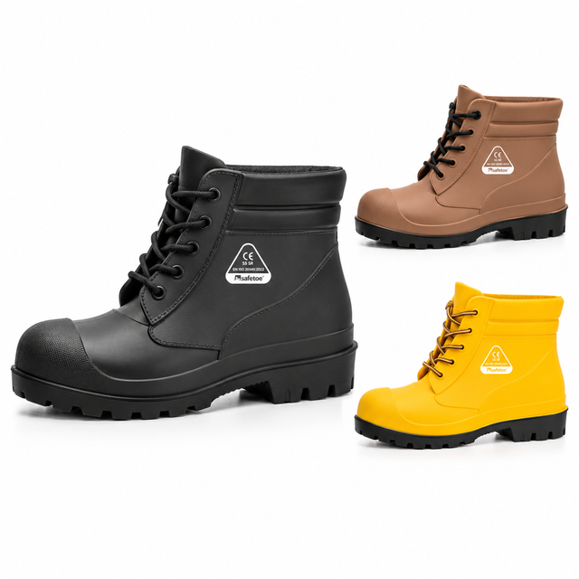 Bottes de pluie de sécurité courtes Safetoe W-6050 en plusieurs couleurs