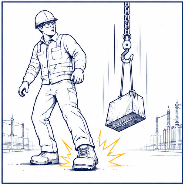 Lieux de travail &eacute;lectriques Chutes d'objets et risques d'impact