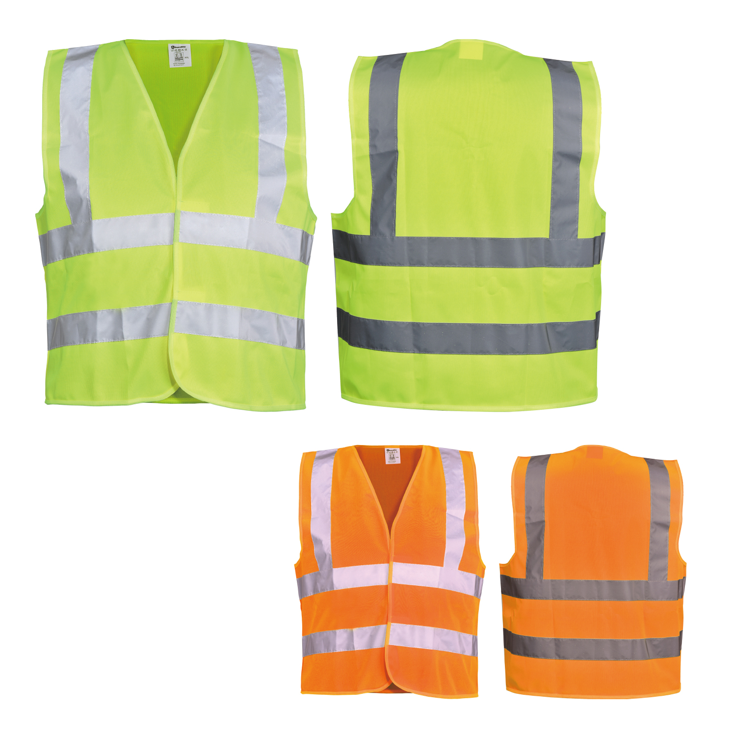 Gilet de sécurité réfléchissant haute visibilité jaune et orange | Gilet de travail léger EN ISO 20471