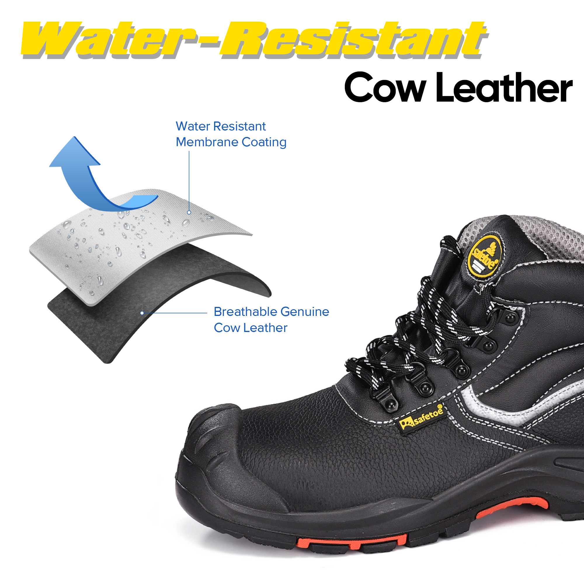 Chaussures de sécurité pour la construction industrielle certifiées Black Cow M-8520PRST SiteShield Max