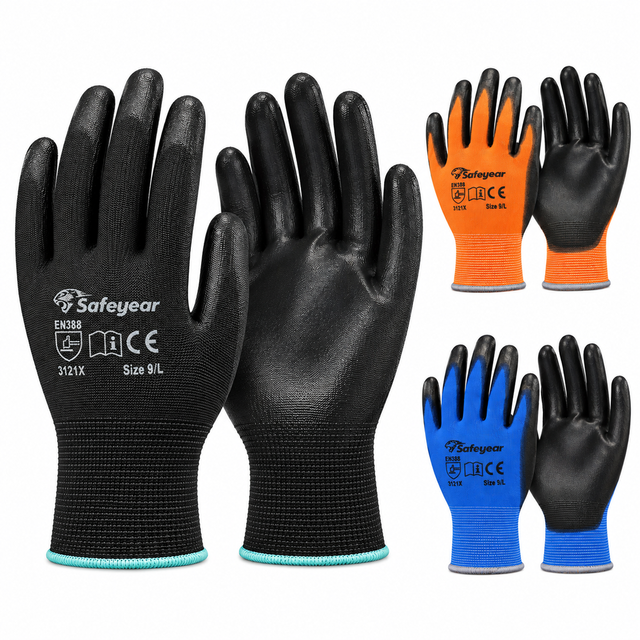 Gants d’assemblage enduits de PU Safeyear PN8003