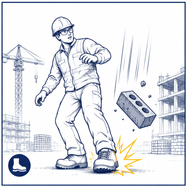 Lieux de travail de construction Chutes d'objets et risques d'impact