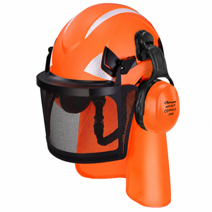 Casque de sécurité avec écran facial et protection auditive M-5017 Orange