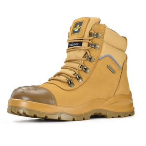 Bottes de travail jaunes à fermeture éclair latérale et bout en acier | Bottes de sécurité minière M-8577YE