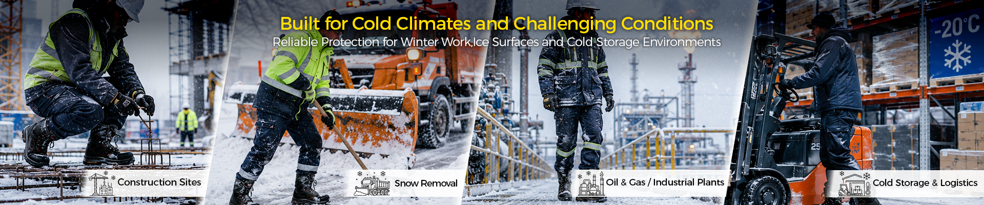 Bottes de s&eacute;curit&eacute; d'hiver pour les travaux par temps froid, destin&eacute;es aux travailleurs travaillant dans des environnements hivernaux extr&ecirc;mes, dans les mines, les entrep&ocirc;ts frigorifiques et la logistique.