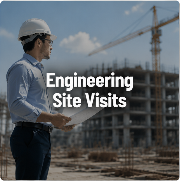 Ing&eacute;nieur effectuant une inspection de chantier de construction lors d'une visite de chantier d'ing&eacute;nierie