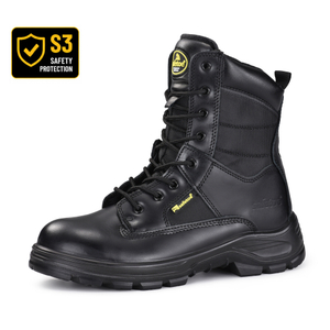 Bottes de sécurité S3 de style tactique avec fermeture éclair latérale et tige en cuir | H-9438 SafeCombat-H