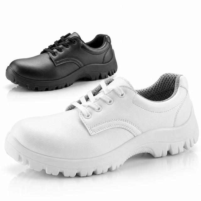 Chaussures de sécurité agroalimentaire S2 à lacets L-7196 blanches et noires