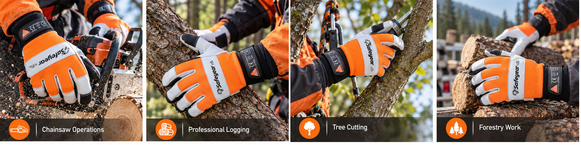 Gants de protection contre les tronçonneuses pour les opérations forestières, forestières, d'abattage d'arbres et de tronçonneuse
