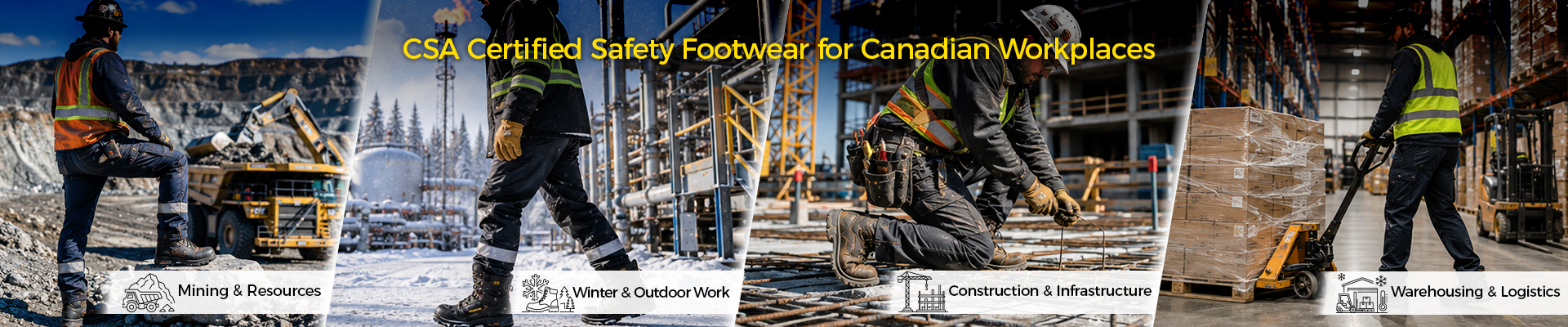 Chaussures de sécurité Safetoe certifiées CSA pour le Canada