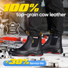 Bottes de sécurité à enfiler en cuir noir avec embout composite et protection en Kevlar | M-8025NBK
