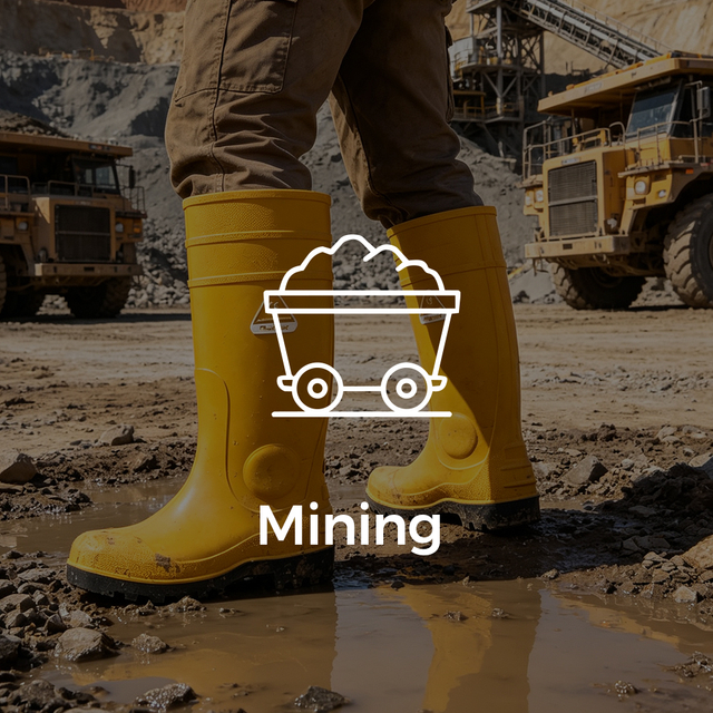 Bottes de pluie de sécurité minière pour applications industrielles lourdes