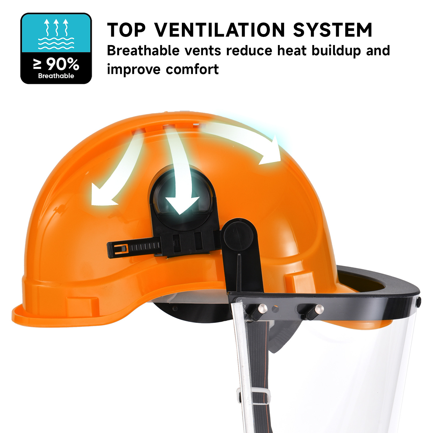 Casque de sécurité ventilé avec écran facial W-018V