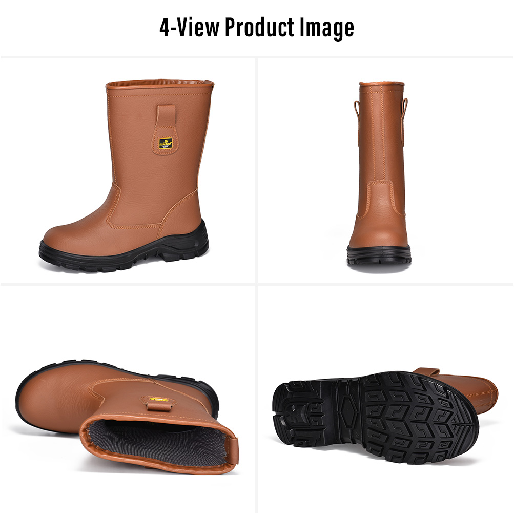 H-9430 Bottes de s&eacute;curit&eacute; Rigger en cuir marron &agrave; embout en acier Multi-View 
