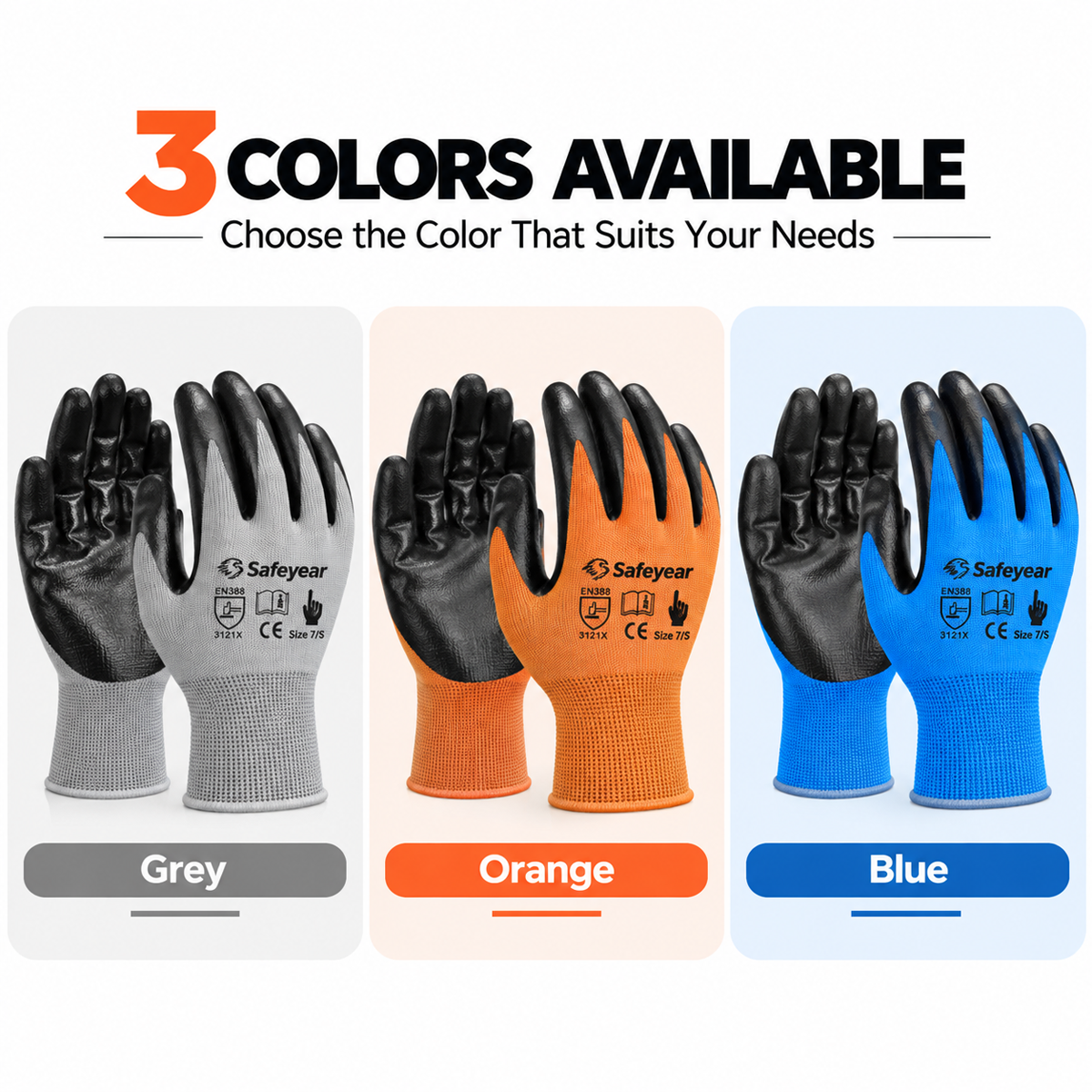 Gants de travail enduits de nitrile N1552