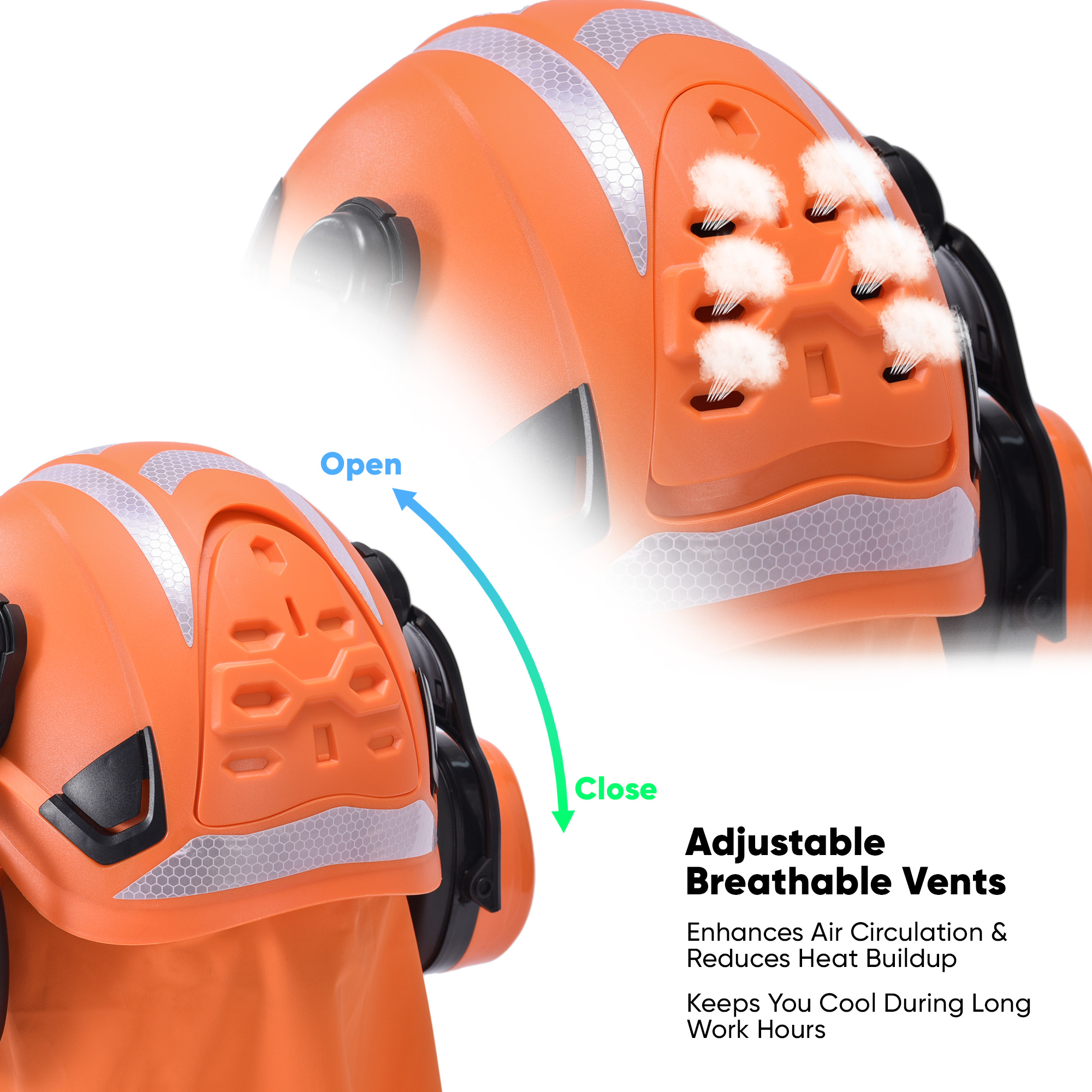 Casque de sécurité avec écran facial et protection auditive M-5017 Orange