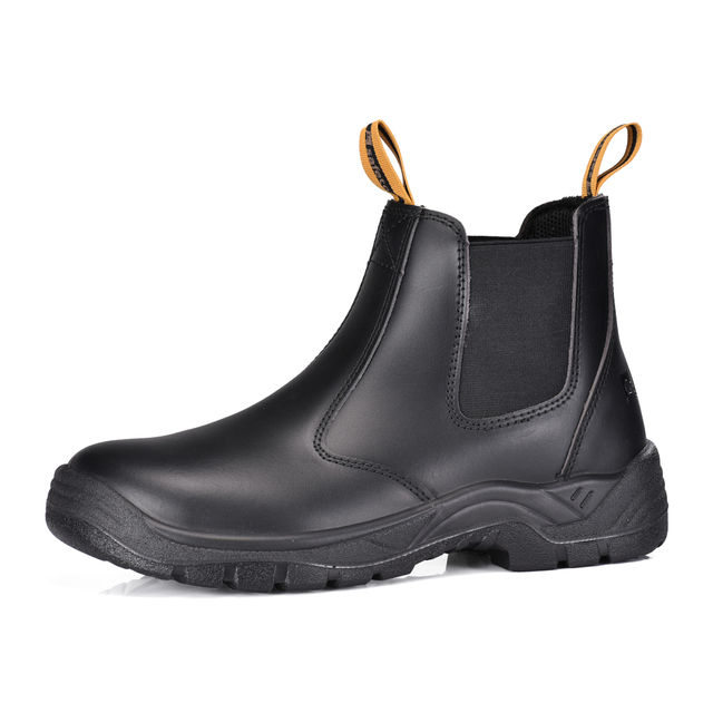 Bottes de travail de sécurité noires à enfiler avec embout en acier | M-8025 SiteShield Pro
