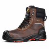 Bottes de sécurité d'hiver en cuir marron certifiées CSA | Bottes de travail imperméables et isolées à bout composite H-9552