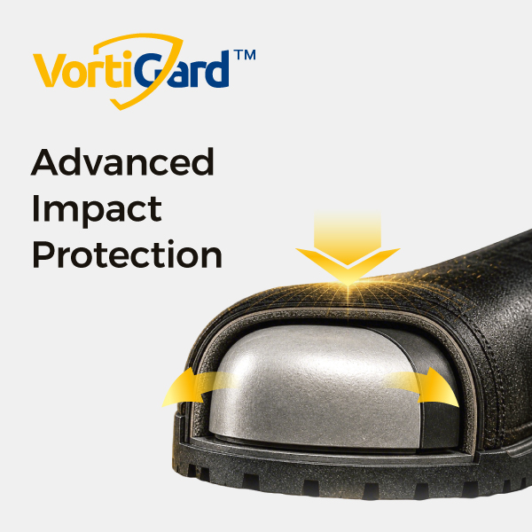 Technologie de protection contre les impacts VortiGard™ pour la protection des orteils des chaussures de sécurité