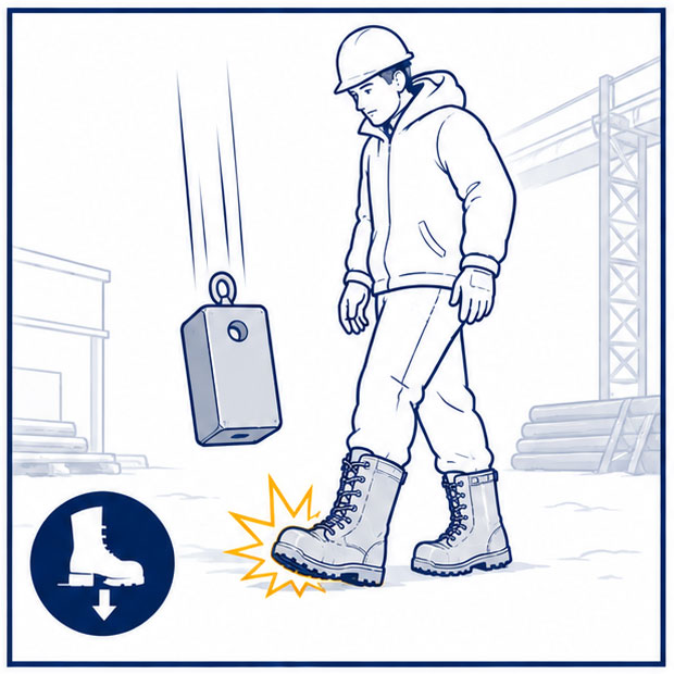 Risques de chute d'objets sur les lieux de travail en hiver